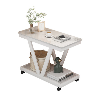 岩板小茶几客厅沙发阳台边几角几边桌茶桌侧边柜小桌子可移动带轮