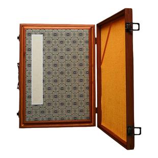 徽轩宣纸 实木镶边木盒空白生宣宣纸写生用卡纸册页七分熟册页纸折页本子送人送礼礼品带盒宣纸册页盖章本子