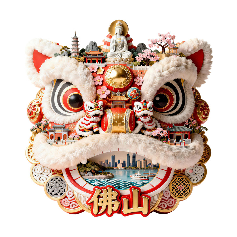 佛山冰箱贴文创醒狮国风旅游特色景点景区送闺蜜生日礼物伴手礼