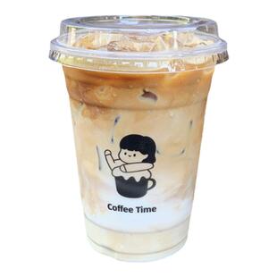 一次性加厚高透PET塑料冷饮咖啡奶茶生椰拿铁带盖98口径定制杯子