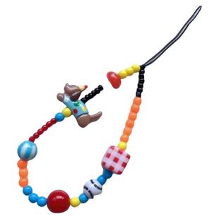 手工DIY挂绳卡通立体橄榄球腊肠狗百搭方格腊肠狗可手提挂手腕女款通用包包钥匙扣小众手机结实耐用简约挂绳