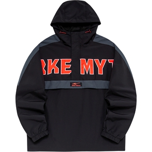 鸿鹄丨鸿星尔克风衣男冬季男士防风上衣复古半开襟套头衫外套男款