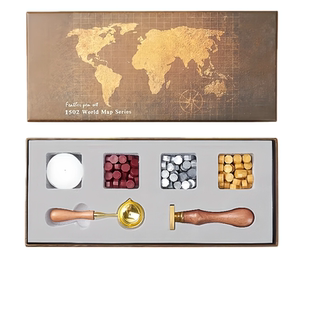 火漆印章工具套装精致地图蜡封印章礼盒可定制章头火漆蜡套盒礼物