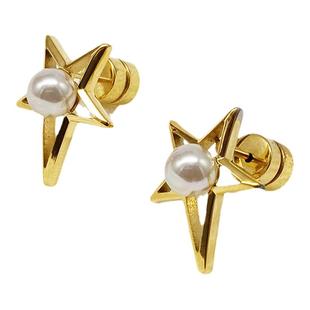 百搭款西班牙珍珠ROCK STAR耳钉时尚ins风皇室珠宝耳环女流行耳饰