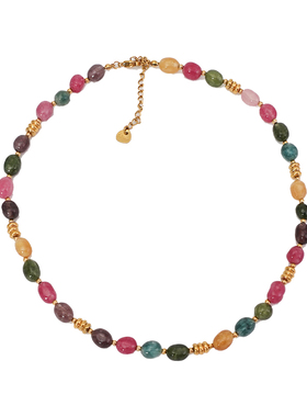 XMRACC国潮民族风碧玺串珠项链女