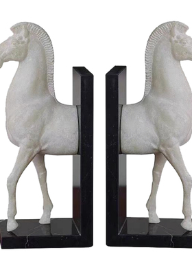 本墨 轻奢高档马摆件客厅装饰书房办公桌书档复古艺术电视柜软装