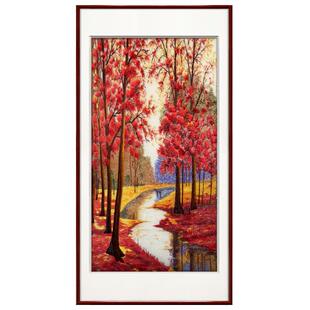 红树林苏绣成品挂画入户玄关装饰画客厅竖版墙画精品刺绣现代壁画