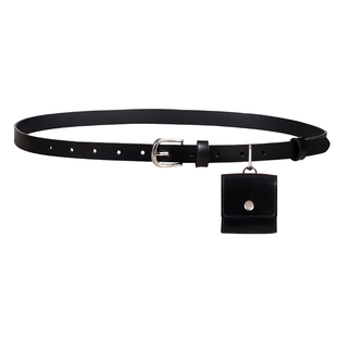 真皮腰带女迷你腰包配牛仔裤y2k复古皮带耳机包装饰裙子韩系配饰