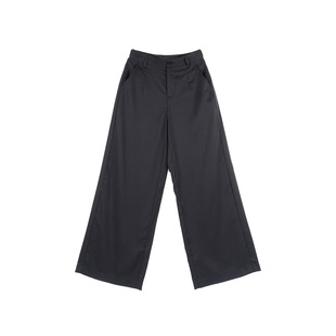 A21女装宽松中腰阔腿梭织长裤春夏季拖地垂感高个子西装直筒裤子