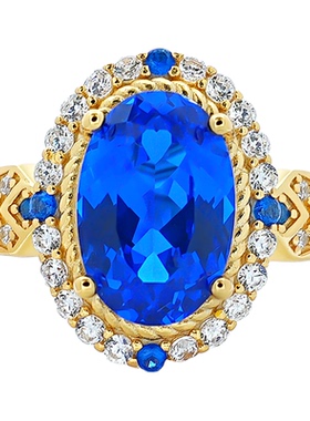 925银戒指双色培育尖晶石戒指