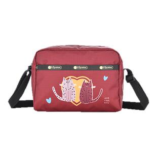 LeSportsac乐播诗新款Trendy潮流系列可爱波点猫手机包斜跨包