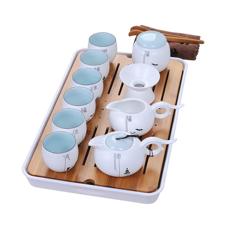 茶具套装2023家用功夫茶杯陶瓷茶壶中式复古佛系禅意茶具托盘整套