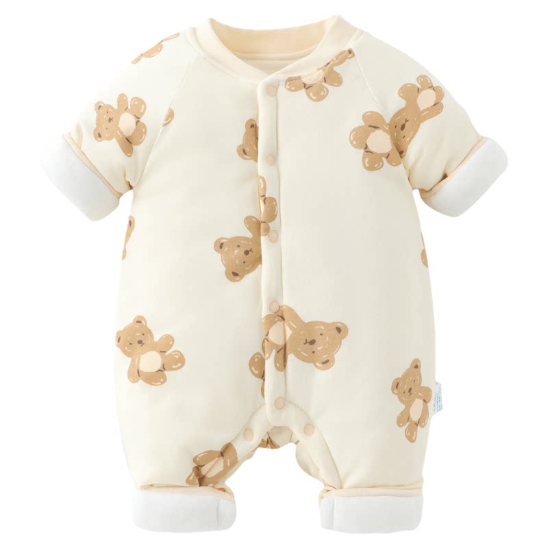 宝宝棉服秋冬款新生婴儿衣服夹棉连体衣保暖棉衣男女加厚棉袄冬装