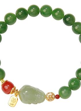 天然和田玉手串【招财貔貅】