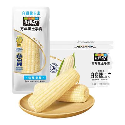 北纬47度新鲜白糯玉米真空包装黄糯玉米棒早餐代餐正宗东北糯玉米