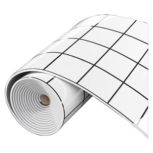 厨房墙面防油防火耐高温贴纸仿瓷砖墙贴自粘铝塑板黑白格护墙板厚