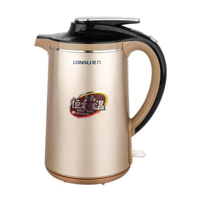 龙力电热水壶自动断电304不锈钢