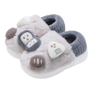 棉拖鞋男青少年2025新款冬季女童保暖室内家居儿童棉拖鞋包跟男童