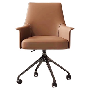 真皮升降电脑椅设计师椅子家用久坐舒适老板椅书桌办公室会议椅子