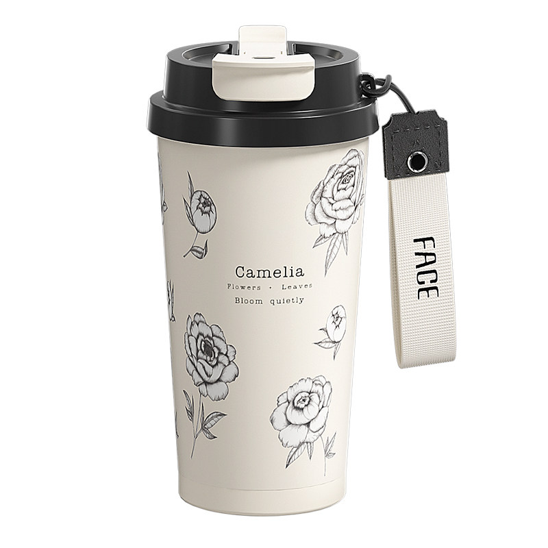 face山茶花保温杯咖啡杯高颜值女