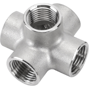 304不锈钢墙角立体四通接头2/3/4/6分内螺纹DN50水管五通接头配件