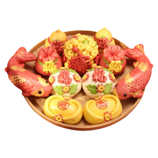 盖盖有口福非遗手作胶东花饽饽花样馒头马年花馍新年货面点礼盒