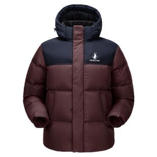 企鹅「热能2.0」轻盈鸭绒羽绒服女加厚可拆卸帽短款面包服外套男