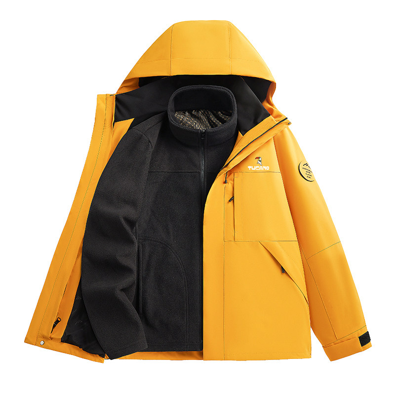 啄木鸟紫玫红冲锋衣外套女登山服