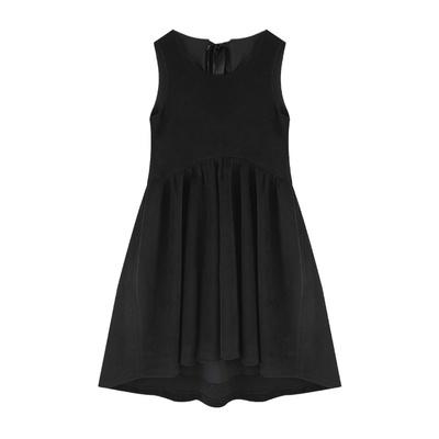 大于诗集纯色绑带连衣裙