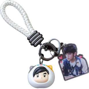 周杰伦汽车钥匙扣包包挂件书包挂饰创意个性喵喵萌粒潮玩生日礼物