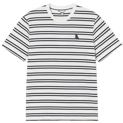 艾高春男短袖法式白色上衣春季