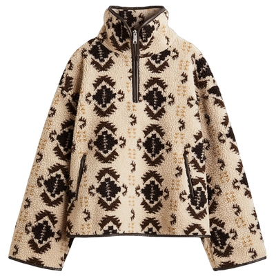 HM冬季女装上部配拉链泰迪绒卫衣1303559