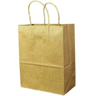 牛皮纸袋一次性食品礼品加厚包装袋烘培面包手提式防油牛皮纸袋子