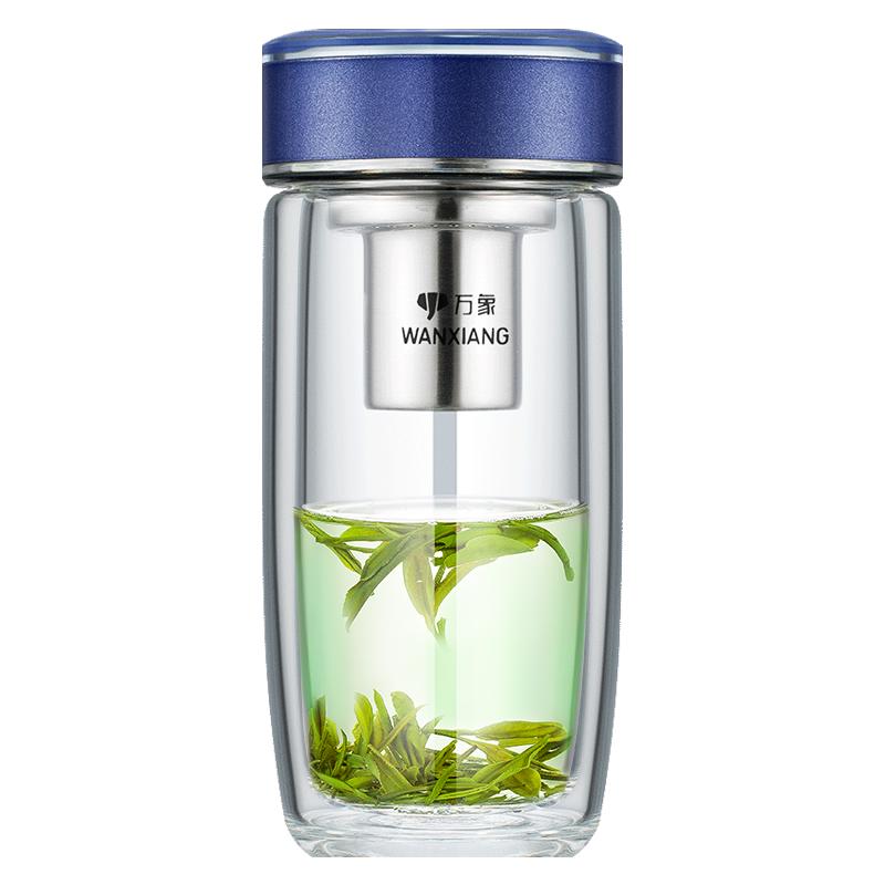 万象高档商务车载泡茶玻璃杯水杯