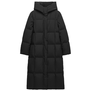 【特享折扣】OCHIRLY欧时力连帽长款羽绒服外套过膝大衣绗缝25冬