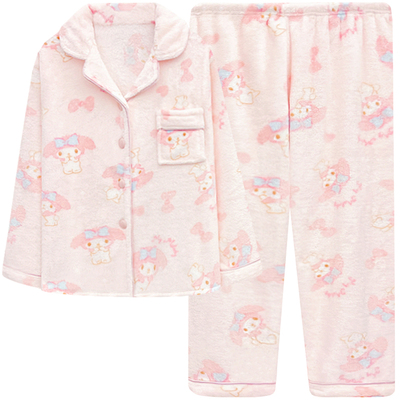 珊瑚绒睡衣冬季女款加厚毛绒保暖