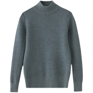 高端羊绒衫女100纯山羊绒高级感羊毛半高领加绒加厚一体绒毛衣冬