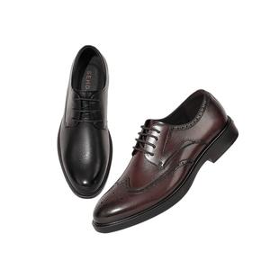 森达皮鞋布洛克雕花休闲男复古时尚商务通勤德比正装皮鞋1MP01AM4