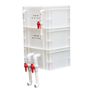 【专利防堵棉】白色鱼缸鱼池水循环系统过滤器周转箱过滤箱滴流盒