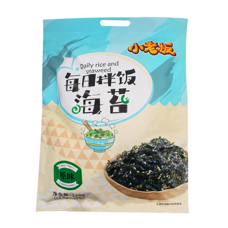 小老板每日拌饭海苔128g袋装原味珍虾味家庭休闲零食饭团寿司配饭