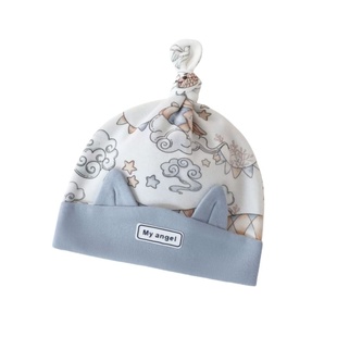 0-3个月婴儿胎帽秋冬双层A类新生儿帽子纯棉初生宝宝防风护囟门帽