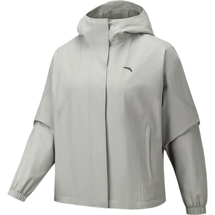 安踏防泼水外套女款2025秋季新款时尚通勤轻运动丝光绒夹克上衣女