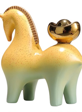 马上有钱马年摆件客厅玄关装饰品