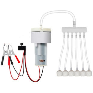 夹子增氧泵12V电瓶车载户外大功率直流打氧机卖鱼充氧气泵增氧机