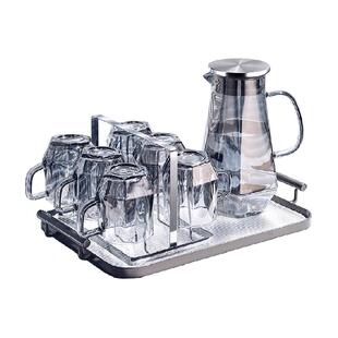 格娜斯简约现代玻璃杯子家用水杯套装客厅待客耐高温茶杯家庭茶杯