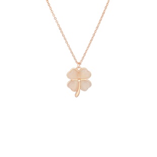 新加坡chomel项链女 简约百搭四叶草月光石锁骨链 小众设计饰品