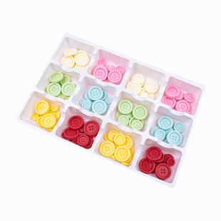 巧克力纽扣装饰摆件彩色紫色粉白扣子成品可食用儿童烘焙蛋糕摆件