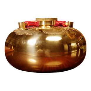 朱府铜艺龙凤金福汤婆子加厚纯铜壶热敷暖脚被窝热水袋暖手宝礼盒