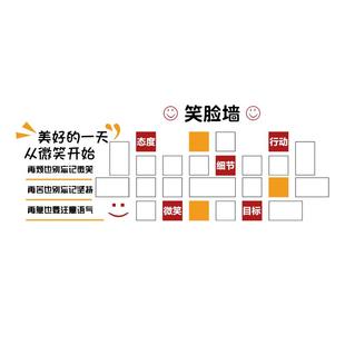 办公司布置微笑脸文化墙面公告栏装饰优秀员工风采展示照片背景板