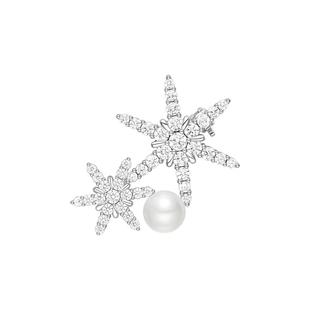 【自营】HEFANG Jewelry/何方珠宝优雅贝珠雪花胸针  灵动璀璨